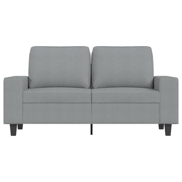 vidaXL Dvivietė sofa, &scaron;viesiai pilkos spalvos, 120cm, audinys