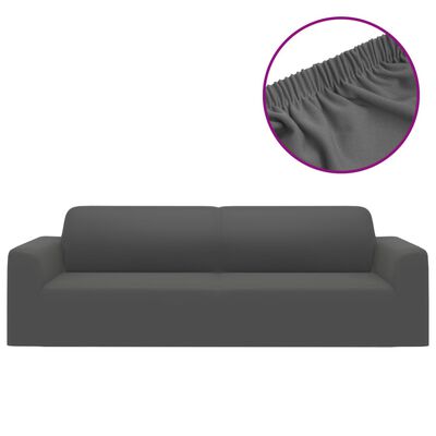 vidaXL Trivietės sofos užvalkalas, antracito, džersio poliesteris