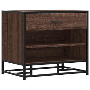 vidaXL batų suolas rudas ąžuolas inžinerinis medis ir metalas