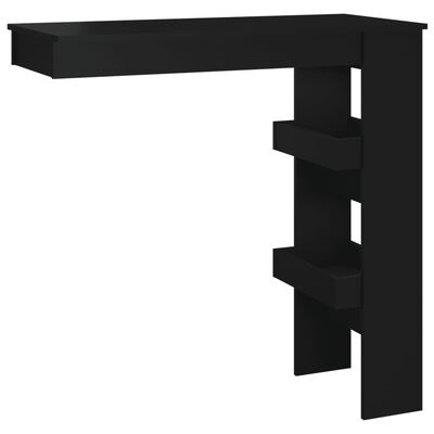 vidaXL Sieninis baro staliukas, juodas, 102x45x103,5cm, mediena