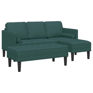 vidaXL Sofos komplektas su pagalve 2 pcs Tamsiai žalia Poliesteris