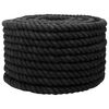 vidaXL Medvilninė virvė 20 mm 100 m Juoda 100% Medvilnė