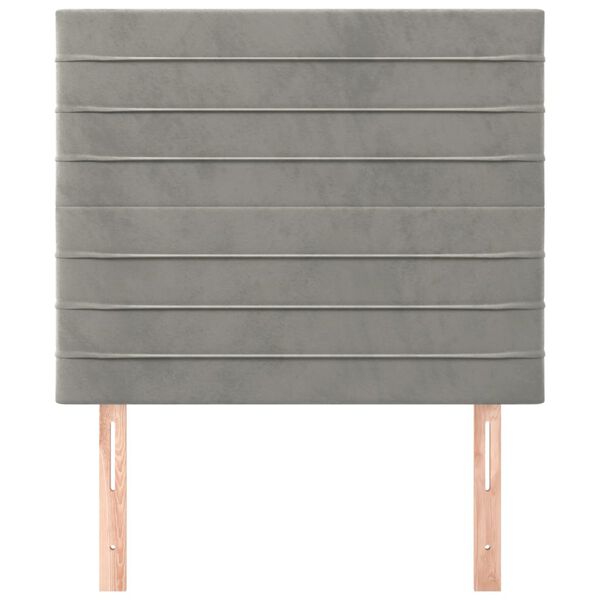 vidaXL Galvūgalis, &scaron;viesiai pilkas, 90x5x118/128 cm, aksomas