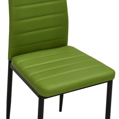vidaXL Valgomojo kėdės, 6 vnt., laimo žalios spalvos, dirbtinė oda