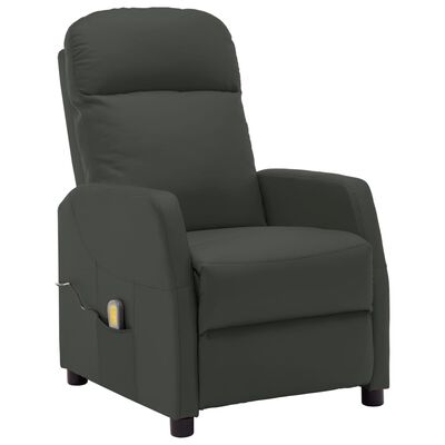 vidaXL Atlošiamas masažinis krėslas, antracito spalvos, dirbtinė oda