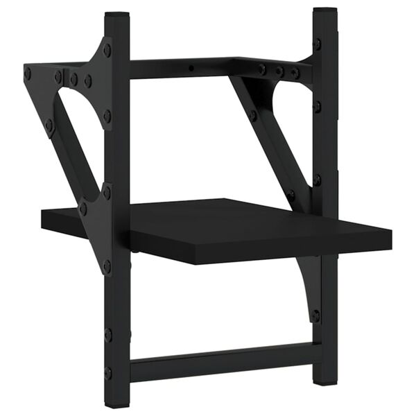 vidaXL Sieninės lentynos su skersiniais, 2vnt., juodos, 20x25x30cm