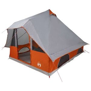 vidaXL Tipi palapinė Pilka ir oranžinė 358 x 296 x 258 cm tafta