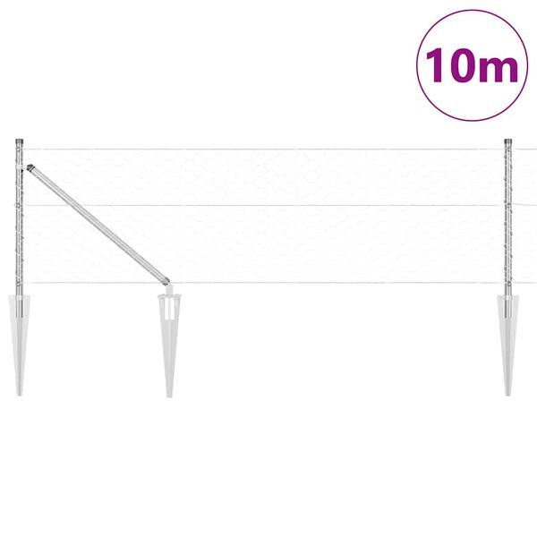 vidaXL Tvorelės stulpas Sidabro 10 x 0,6 m (50 mm tinklas) Plienas