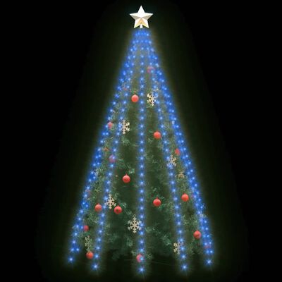 vidaXL Kalėdų eglutės girlianda su 250 mėlynų LED lempučių, 250cm