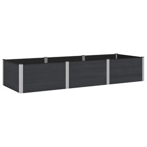 vidaXL Paauk&scaron;tinta sodo lova Juoda 300 x 100 x 54 cm WPC ir aliuminis