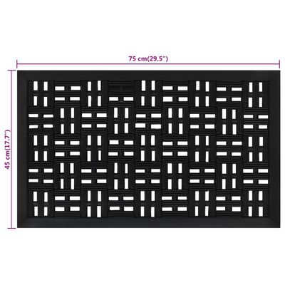 vidaXL Durų kilimėlis, 45x75cm, guma, stačiakampis