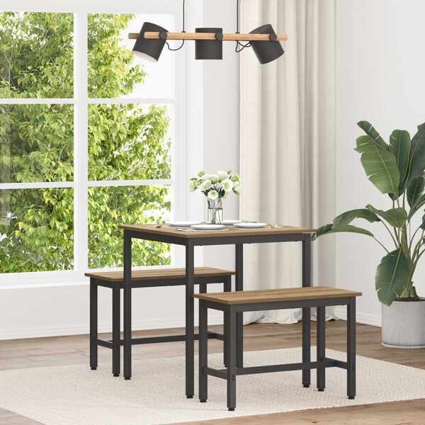 vidaXL Valgomieji stalai METALAS