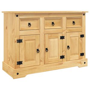 vidaXL Komoda &bdquo;Corona&ldquo;, ruda, 112x44x78cm, meksikinės pu&scaron;ies masyvas