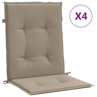 vidaXL Sodo kėdės pagalvėlės, 4vnt., taupe, 100x50x3cm, audinys
