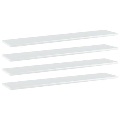 vidaXL Knygų lentynos plokštės, 4vnt., baltos, 100x20x1,5cm, MDP