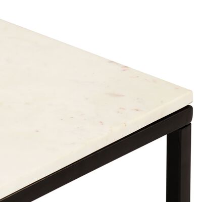 vidaXL Kavos staliukas, baltas, 40x40x35cm, tikras akmuo