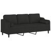 vidaXL Trivietė sofa su pagalvėmis, juoda, 210cm, audinys