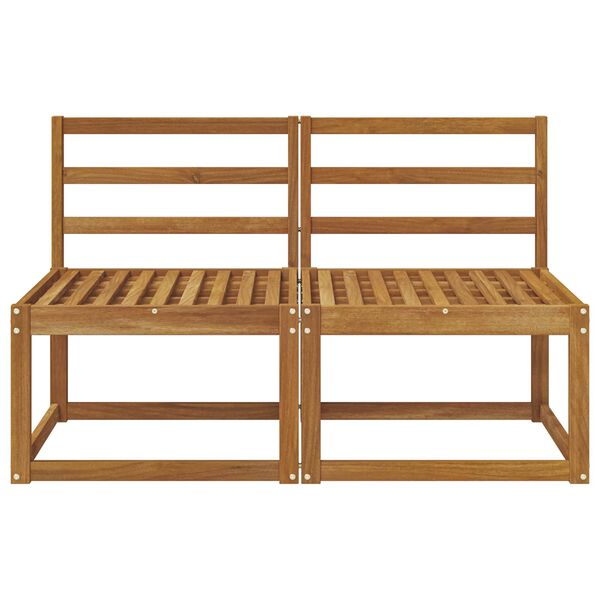 vidaXL 2 Vienetas Lauko Vidurinis Sofa Kietos akacijos mediena