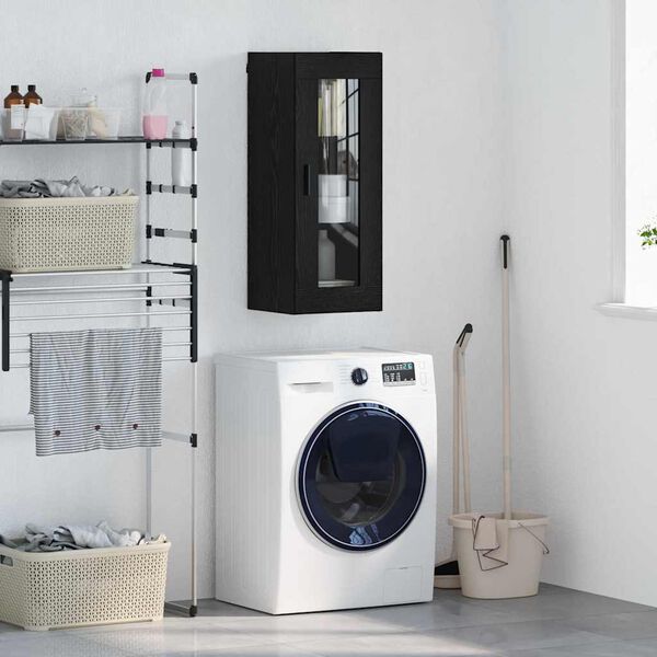 vidaXL Pakabinama spintelė Juodas ąžuolas 34,5 x 34 x 90 cm