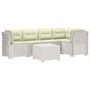 vidaXL 5-vietė sodo sofa su pagalvėlėmis Rataninio i&scaron;vaizdos PP Balta