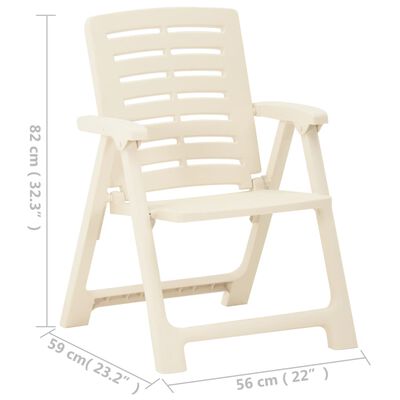 vidaXL Sodo kėdės, 2vnt., baltos spalvos, plastikas