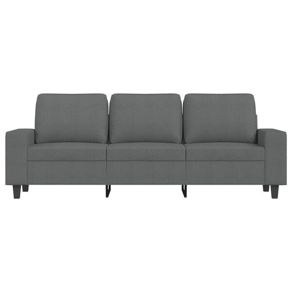 vidaXL Trivietė sofa su pakoja, tamsiai pilkos spalvos, 180cm, audinys