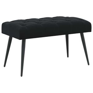 vidaXL Suoliukas su mygtukų įsiuvais Juoda 80 x 40 x 46 cm Aksomas