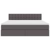vidaXL Lova su daiktų laikymo vieta ir LED su LED Pilka 180 x 200 cm