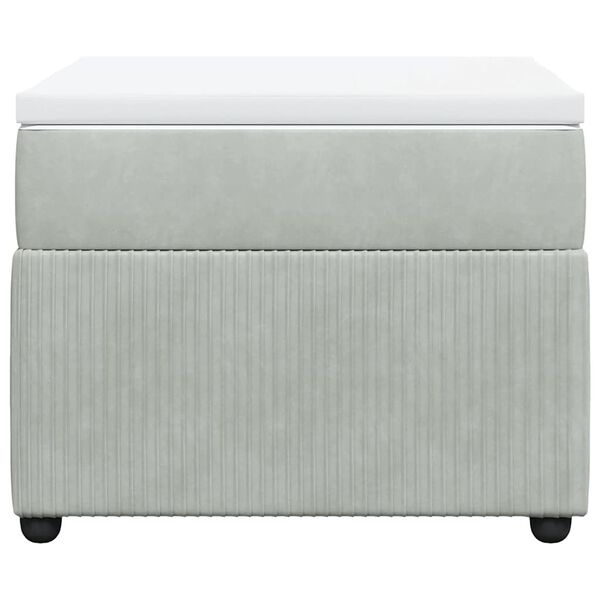 vidaXL Lova su spyruoklėmis ir čiužiniu, pilka, 100x200 cm, aksomas