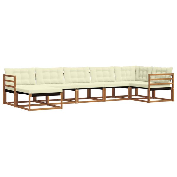 vidaXL Lauko sofos komplektas 21 pcs Natūralus ir grietinėlė