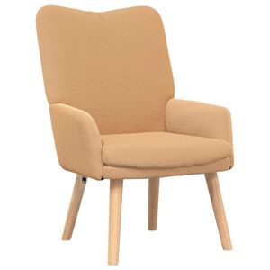 vidaXL krėslas Smėlio 63 x 67 x 94 cm Poliesteris ir fanera