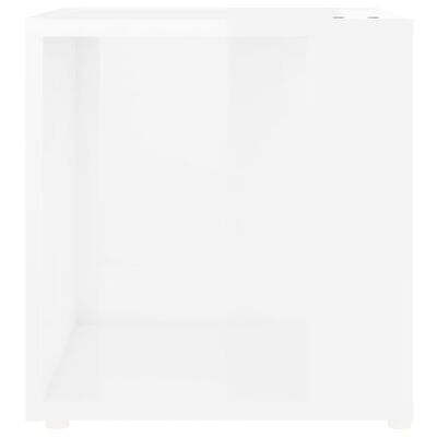 vidaXL Šoninis staliukas, baltos spalvos, 33x33x34,5cm, MDP, blizgus