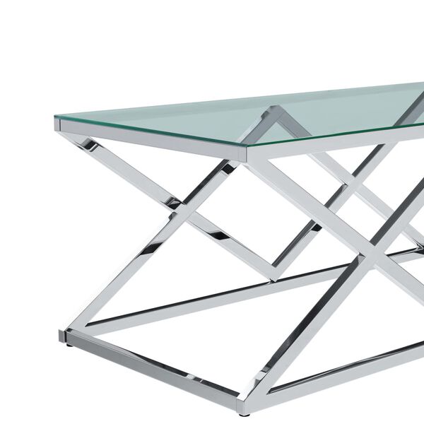 vidaXL Kavos stal., skaidrus, 120x60x45cm, grūd. stikl. ir ner. plien.