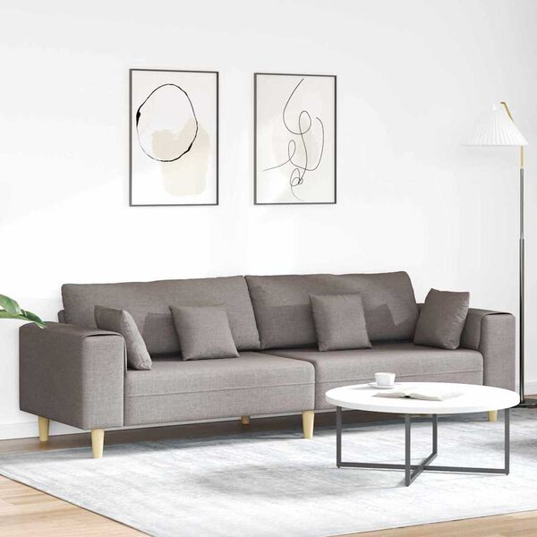 vidaXL Sofa su pagalve Taupe 250 x 77 x 76 cm audinys
