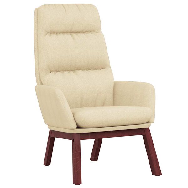 vidaXL Poilsio kėdė, kreminės spalvos, audinys