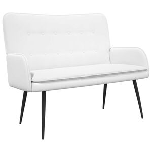 vidaXL Dvita&scaron;kė sofa Balta 115 x 61 x 87 cm Audinys