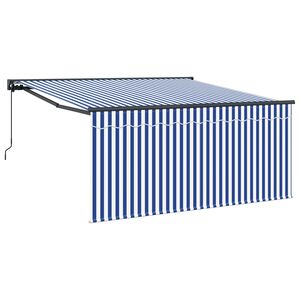 vidaXL I&scaron;traukiama markizė Mėlyna ir balta 300 x 250 cm