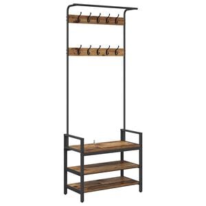 vidaXL Paltas su lentyna Senas medis 75 x 34 x 184 cm Apdirbta mediena