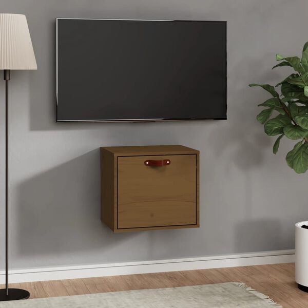 vidaXL Sieninė spintelė, medaus ruda, 40x30x35cm, pušies masyvas