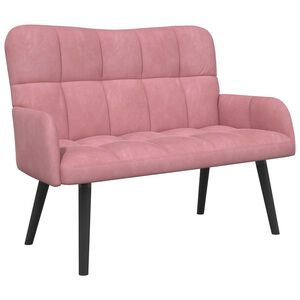 vidaXL Dviejų vietų sofa Rožinė 115 x 61 x 87 cm Aksomas