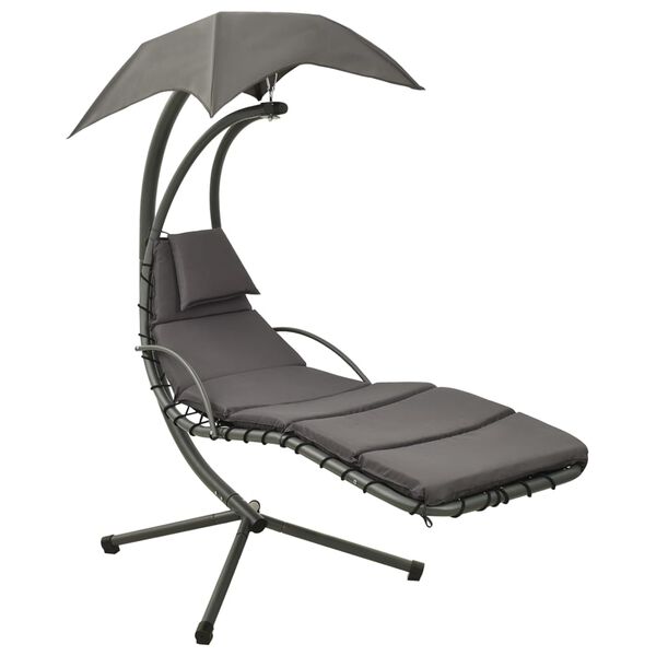 vidaXL Supama sodo kėdė, pilkos spalvos, 190x90x200cm, audinys