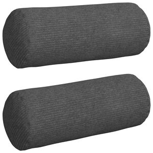 vidaXL Pagalvės 2 pcs Tamsiai pilka &Oslash; 15 x 40 cm Kordūrinis audinys