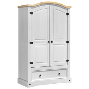 vidaXL Spinta CORONA Balta 101 x 52 x 170 cm Kietos pu&scaron;ies mediena