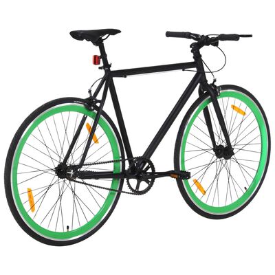 vidaXL Fiksuotos pavaros dviratis, juodas ir žalias, 700c, 51cm