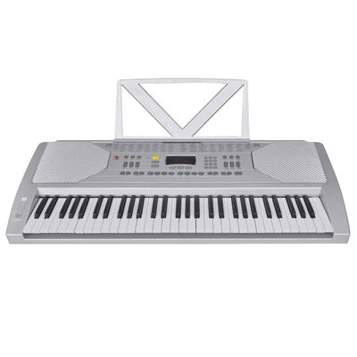 vidaXL Elektroninės klaviatūros rinkinys, sidabrinis ir juodas