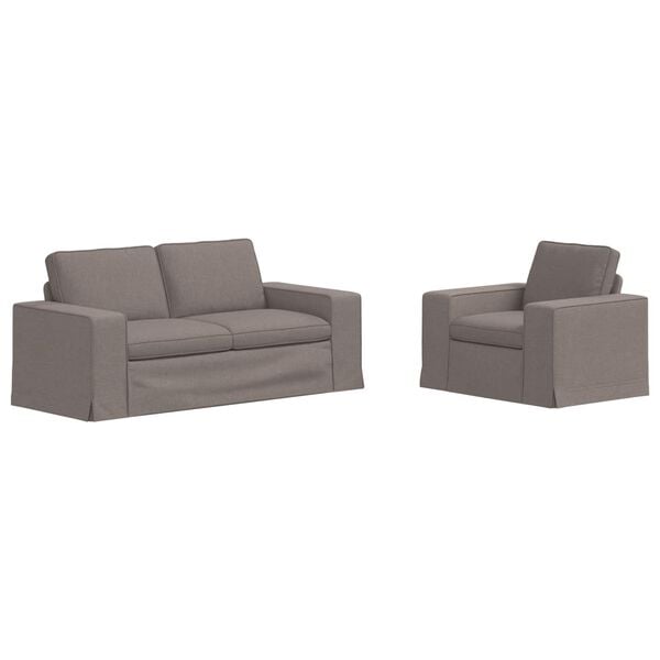 vidaXL Sofa 2 pcs Taupe 182 x 80 x 82 cm audinys