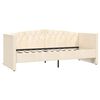 vidaXL Lova su USB i&scaron;vestimi, kreminės spalvos, 90x200cm, aksomas