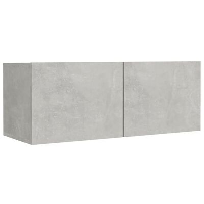 vidaXL TV spintelių komplektas, 4 dalių, betono pilkas, mediena