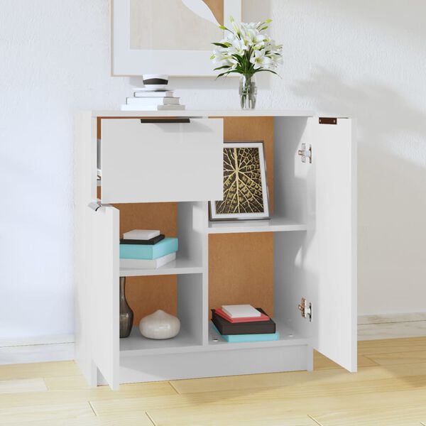 vidaXL &Scaron;oninė spintelė, baltos spalvos, 60x30x70cm, apdirbta mediena