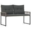 vidaXL Lauko suolas Pilkas 118 x 55 x 82 cm PE rotangas ir audinys